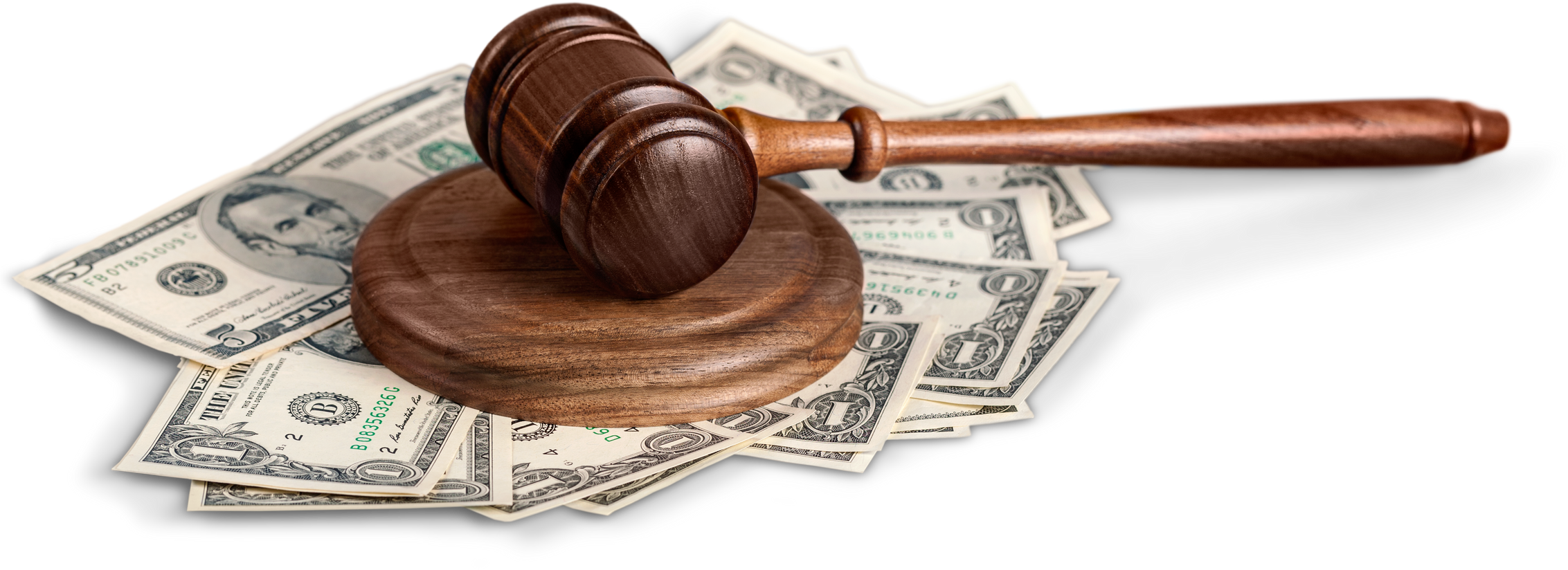 Wooden Gavel and Money 